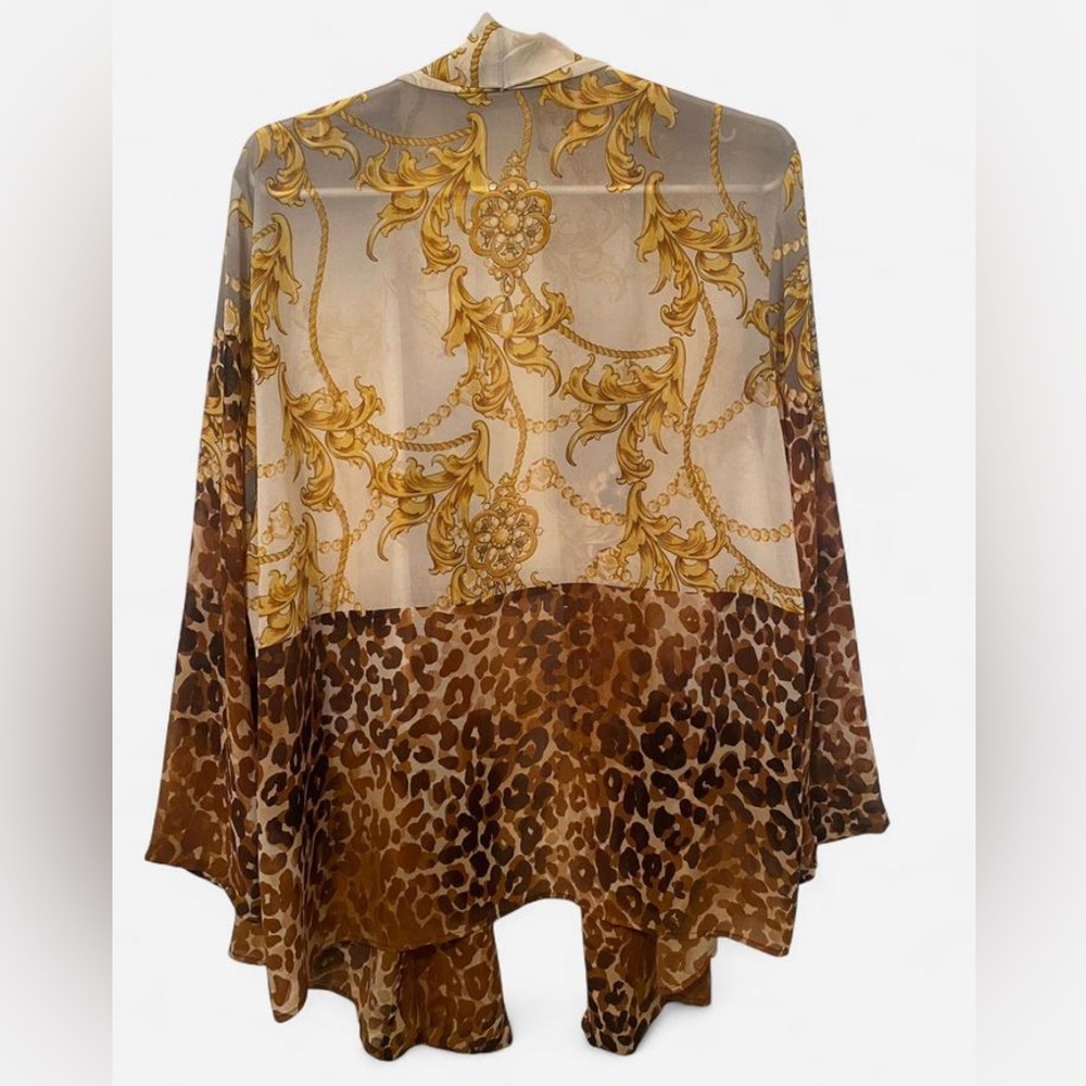 Chico’s Mixed Animal Print Sheer Cardigan - Picture 2 of 4